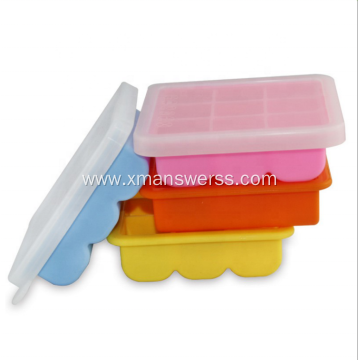 Custom silicone ice cube mold with lids